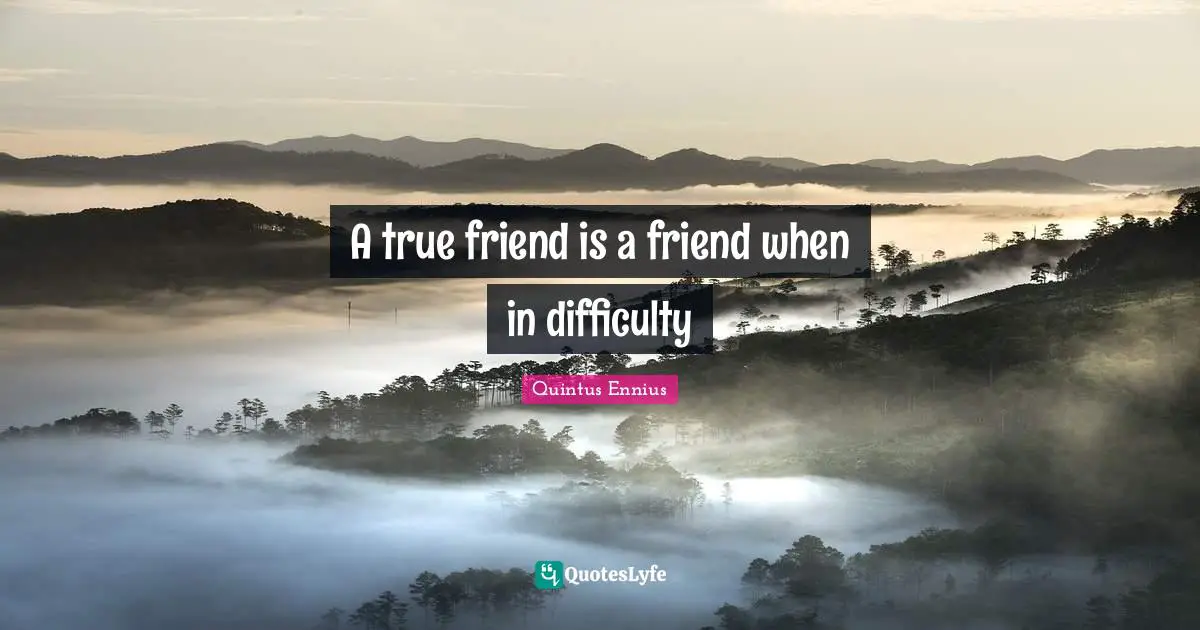 A true friend is a friend when in difficulty