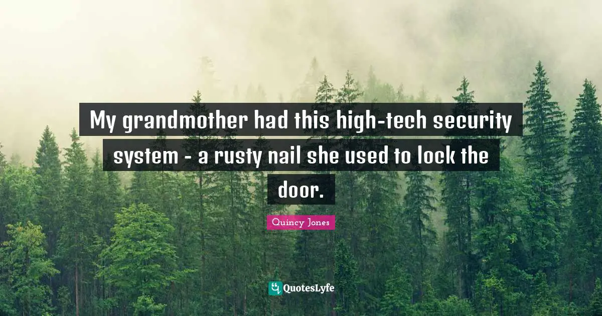 Security Systems Quotes: "My grandmother had this high-tech security system - a rusty nail she used to lock the door."