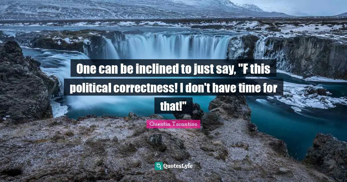 One can be inclined to just say, "F this political correctness! I don't have time for that!"