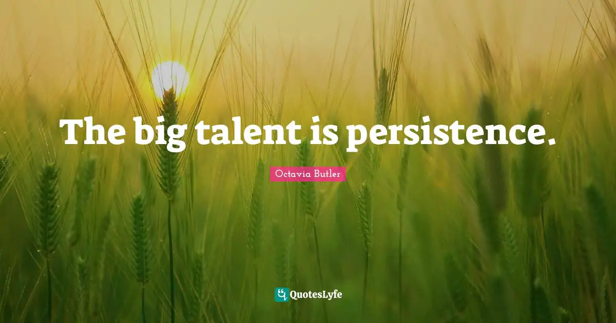 The big talent is persistence.