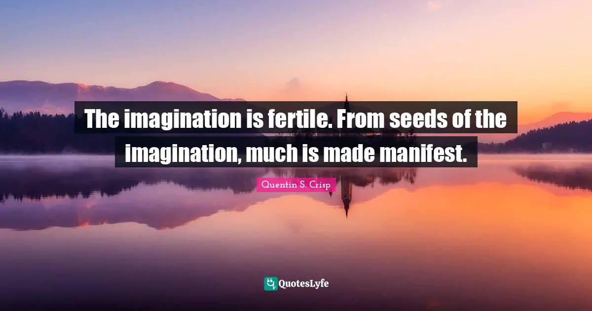 The imagination is fertile. From seeds of the imagination, much is made manifest.