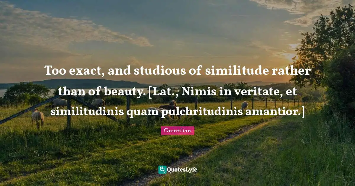 Too exact, and studious of similitude rather than of beauty. [Lat., Nimis in veritate, et similitudinis quam pulchritudinis amantior.]