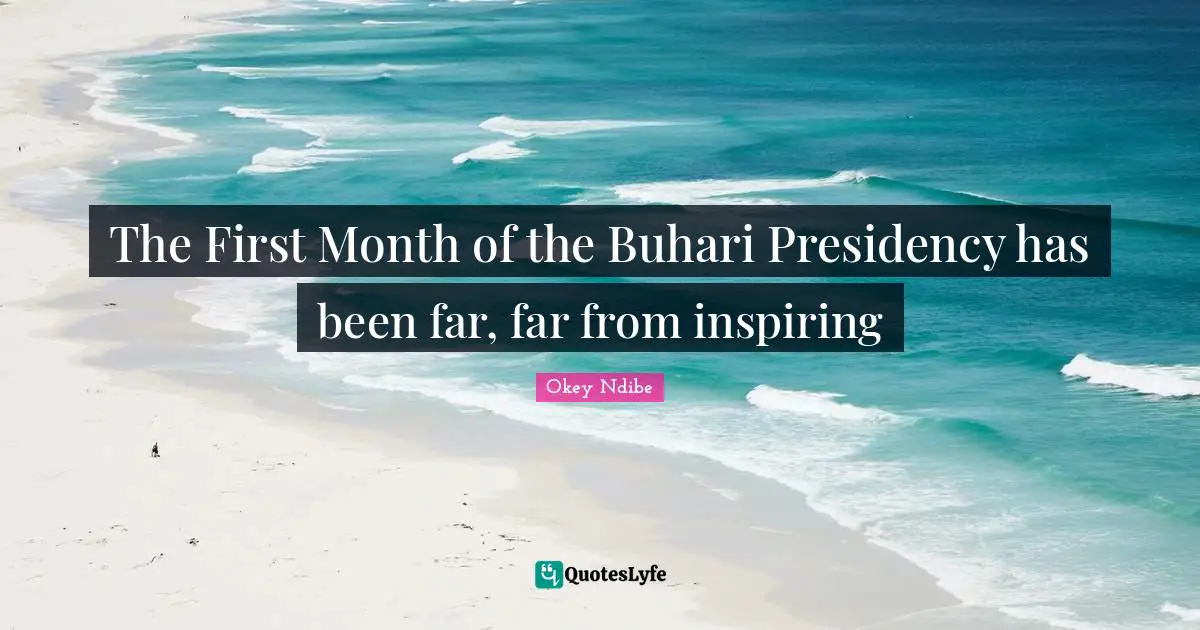 The First Month of the Buhari Presidency has been far, far from inspiring