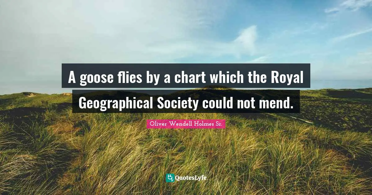 A goose flies by a chart which the Royal Geographical Society could not mend.