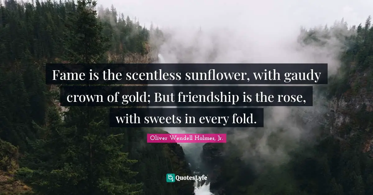 Rose Quotes: "Fame is the scentless sunflower, with gaudy crown of gold; But friendship is the rose, with sweets in every fold."