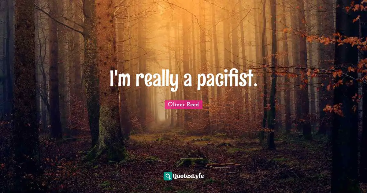 I'm really a pacifist.