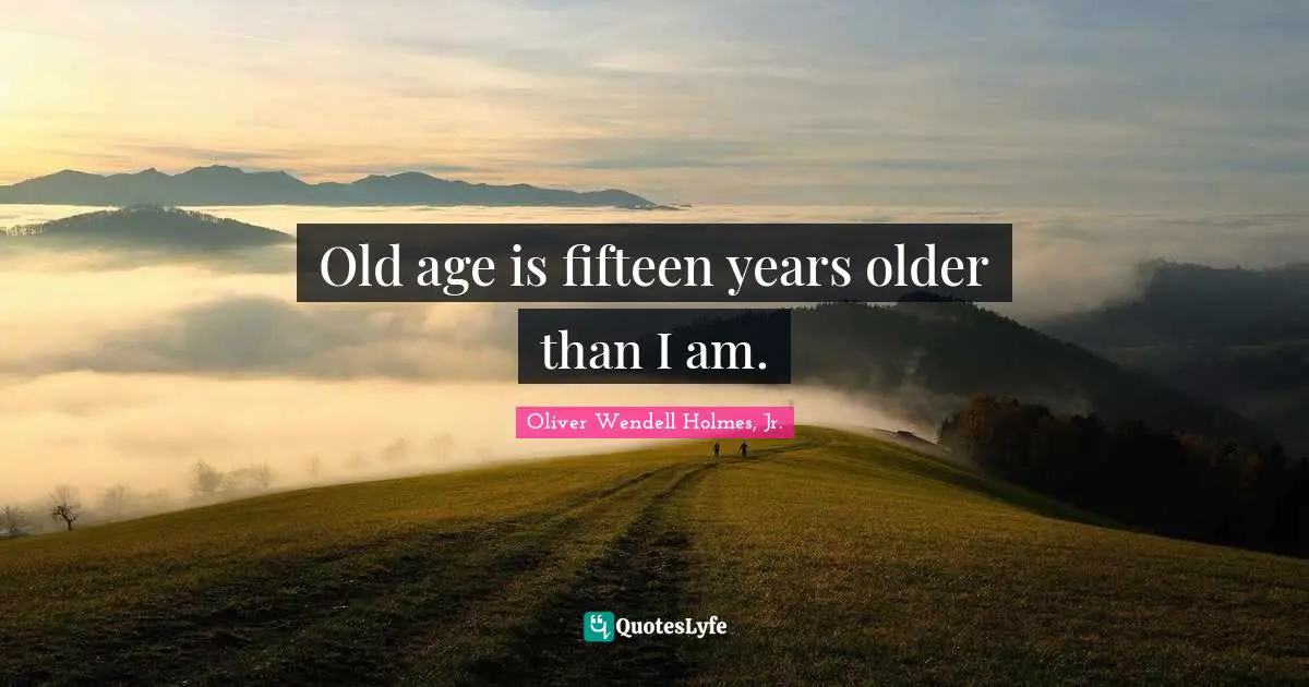 Oliver Wendell Holmes Jr. Quotes: "Old age is fifteen years older than I am."