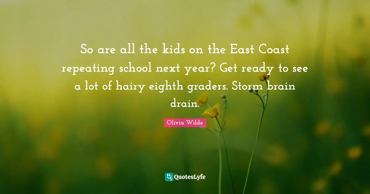 So are all the kids on the East Coast repeating school next year? Get ready to see a lot of hairy eighth graders. Storm brain drain.