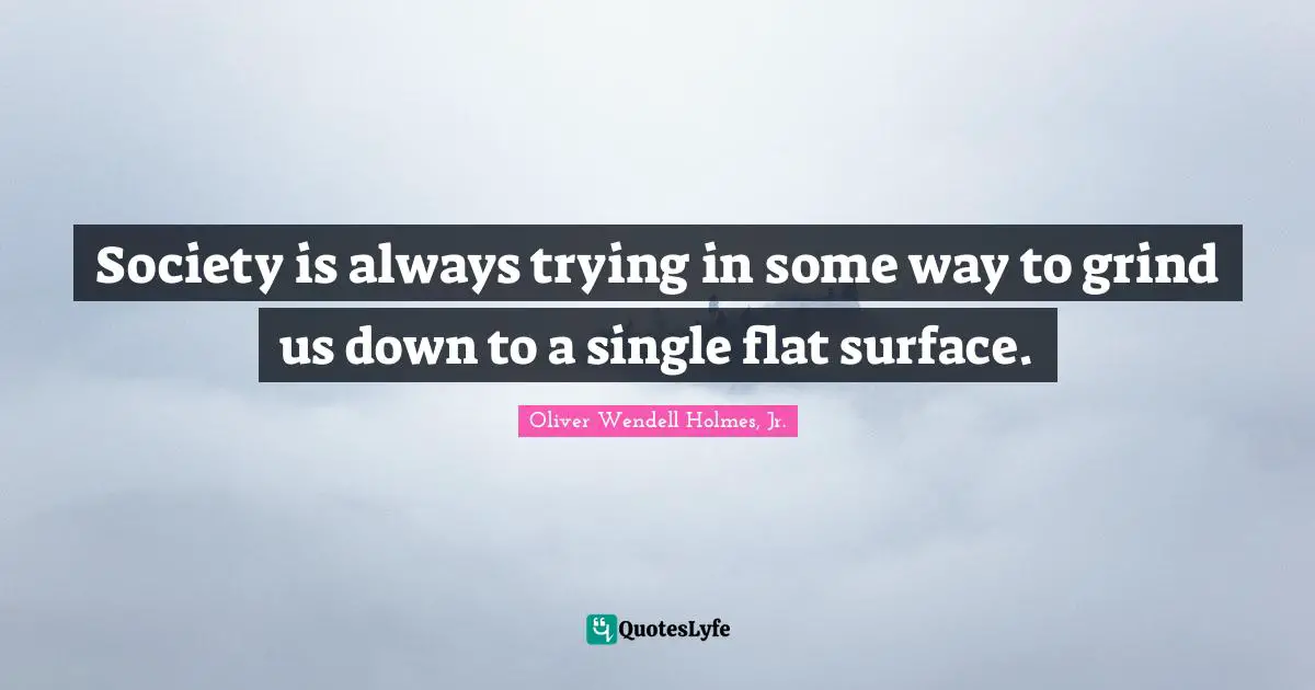 Grind Quotes: "Society is always trying in some way to grind us down to a single flat surface."