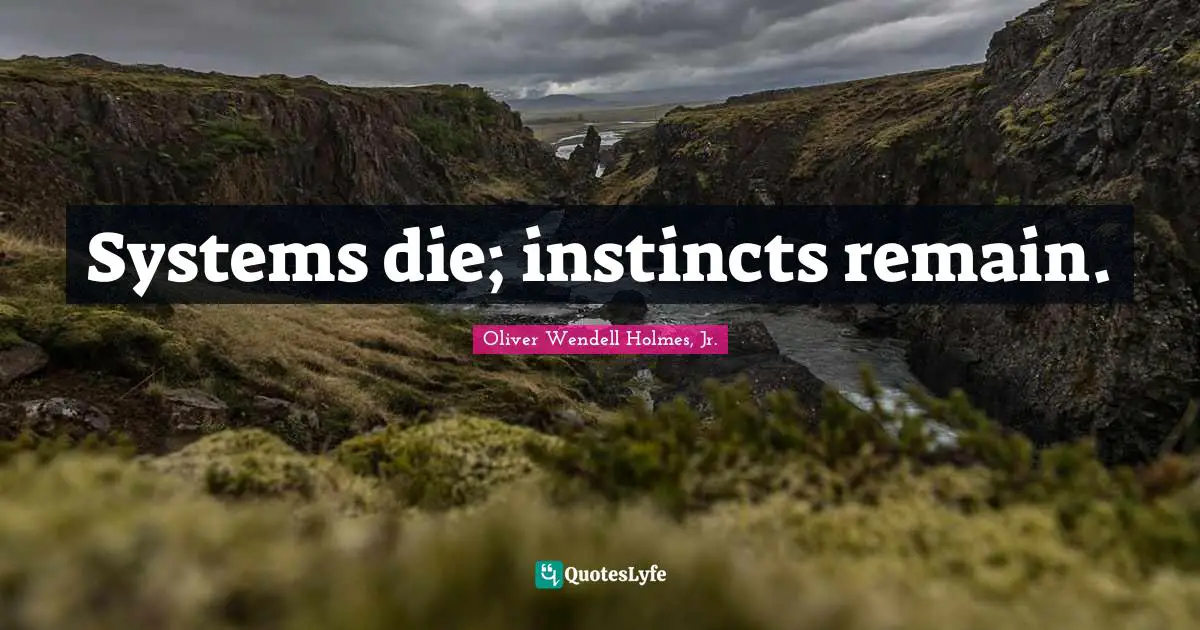 Systems die; instincts remain.