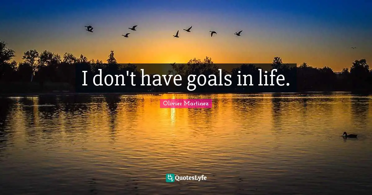 I don't have goals in life.