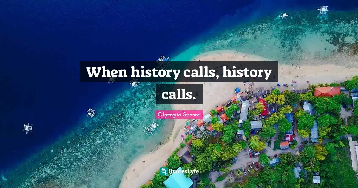 When history calls, history calls.