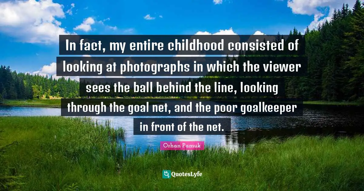 In fact, my entire childhood consisted of looking at photographs in which the viewer sees the ball behind the line, looking through the goal net, and the poor goalkeeper in front of the net.