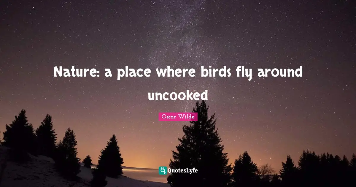 Nature: a place where birds fly around uncooked