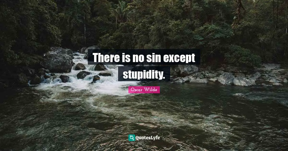 There is no sin except stupidity.