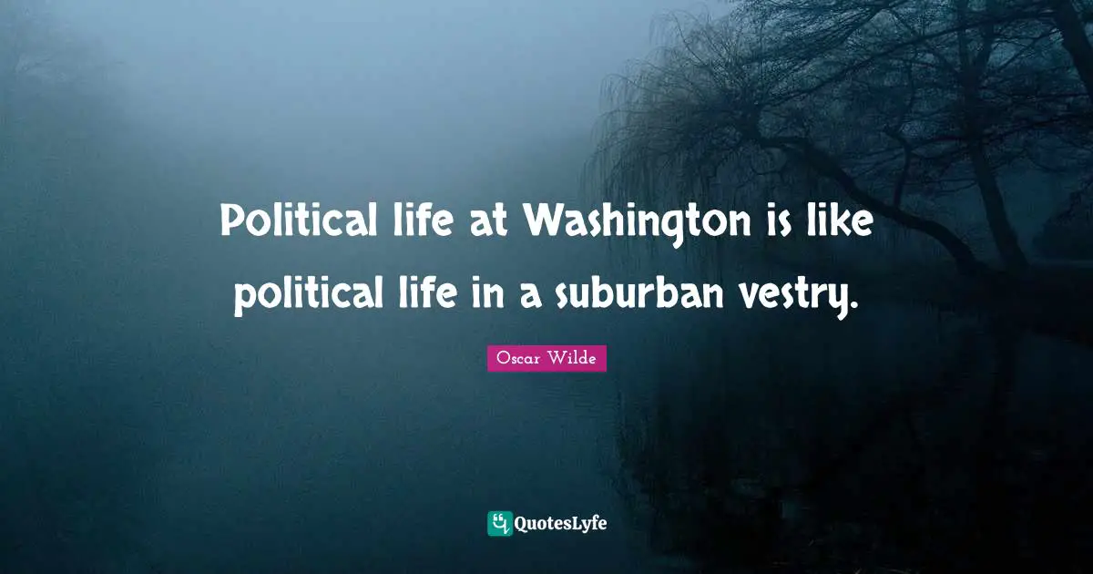 Political life at Washington is like political life in a suburban vestry.