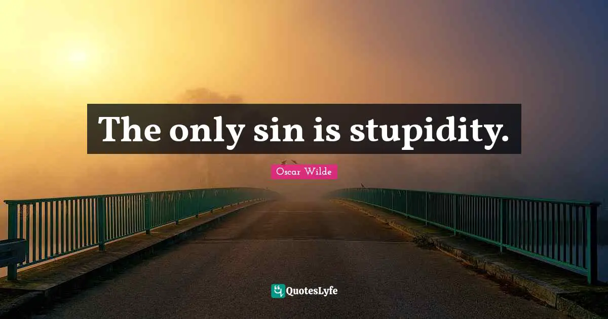 The only sin is stupidity.