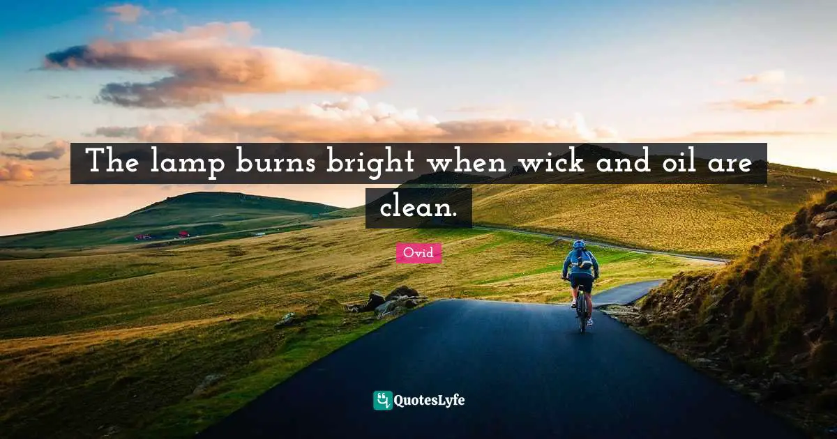 Lamps Quotes: "The lamp burns bright when wick and oil are clean."