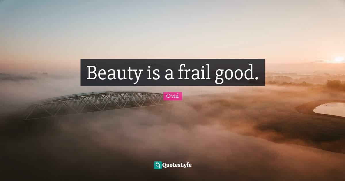 Beauty is a frail good.