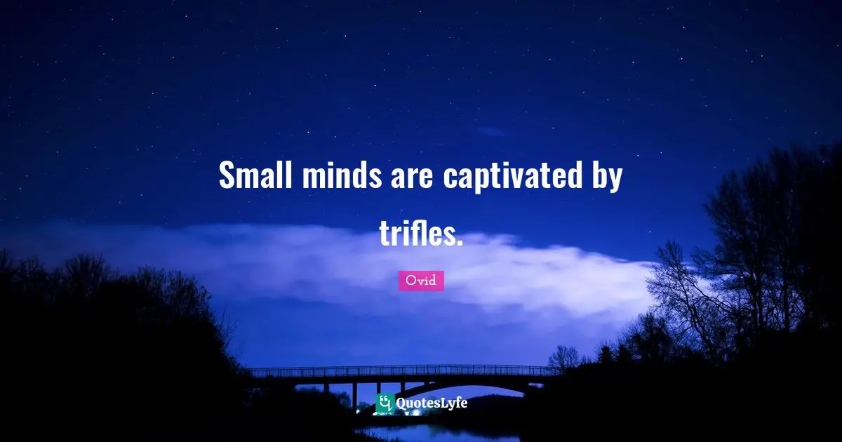 Small minds are captivated by trifles.