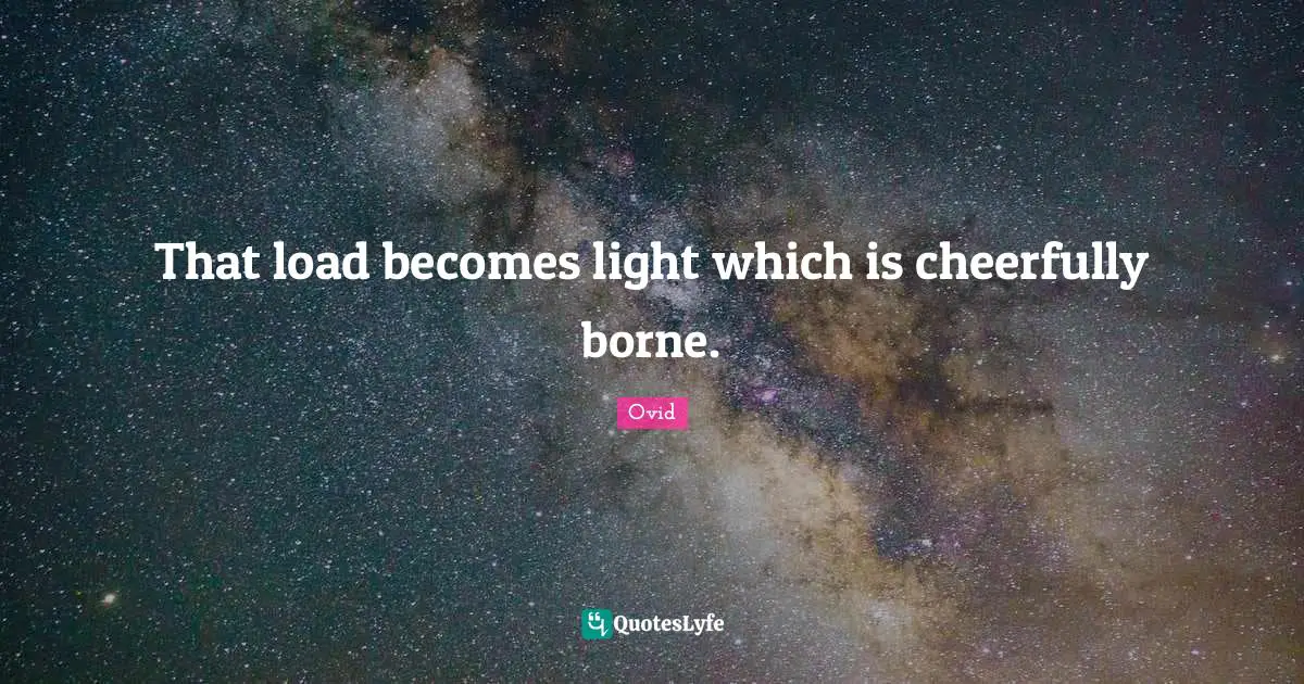 Cheerfulness Quotes: "That load becomes light which is cheerfully borne."