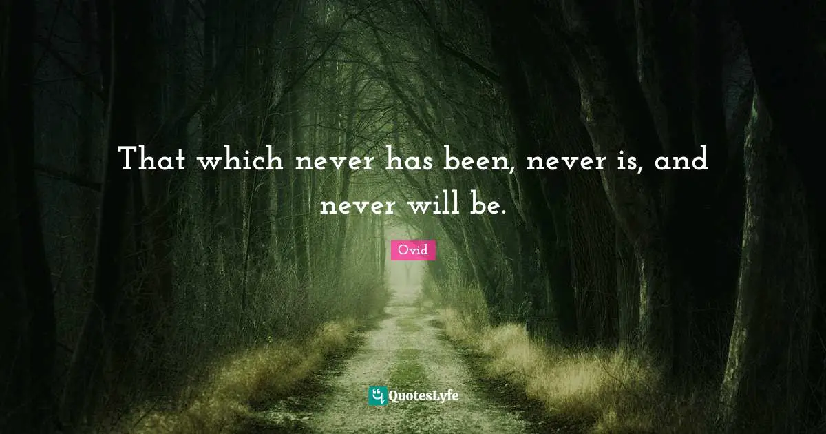 That which never has been, never is, and never will be.