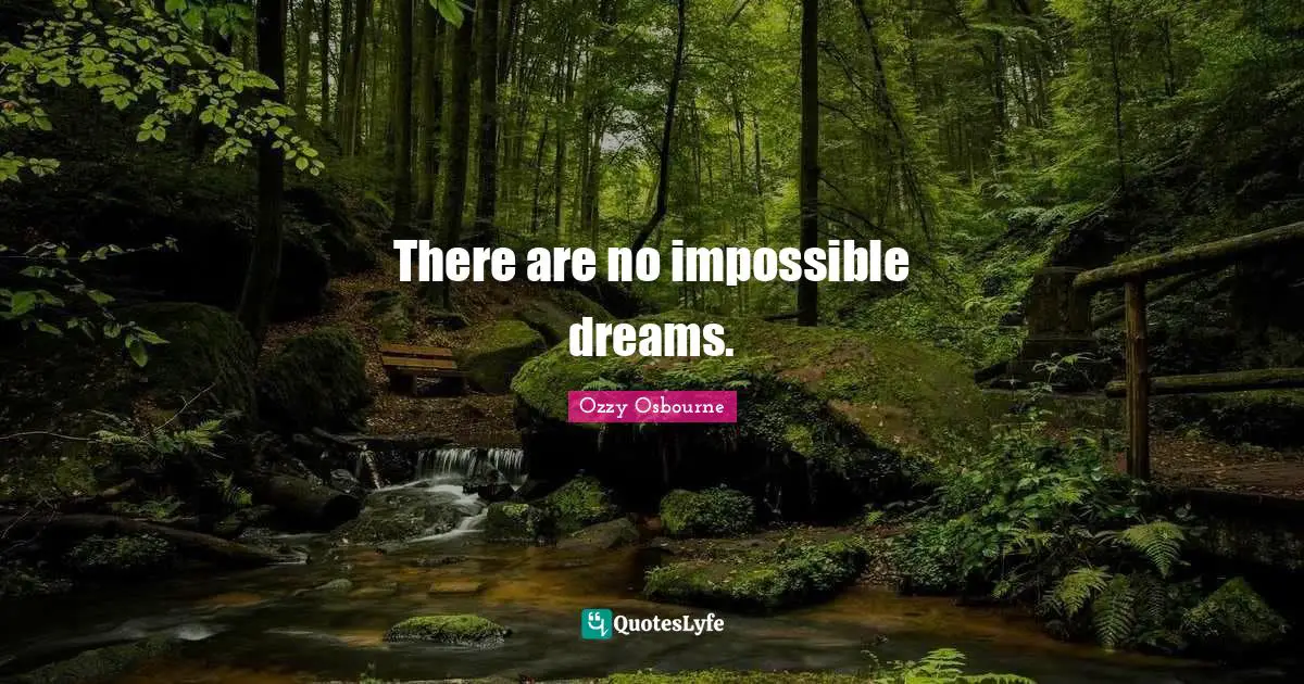 There are no impossible dreams.