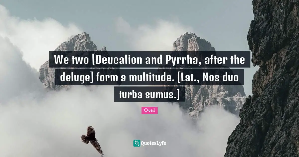 We two [Deucalion and Pyrrha, after the deluge] form a multitude. [Lat., Nos duo turba sumus.]