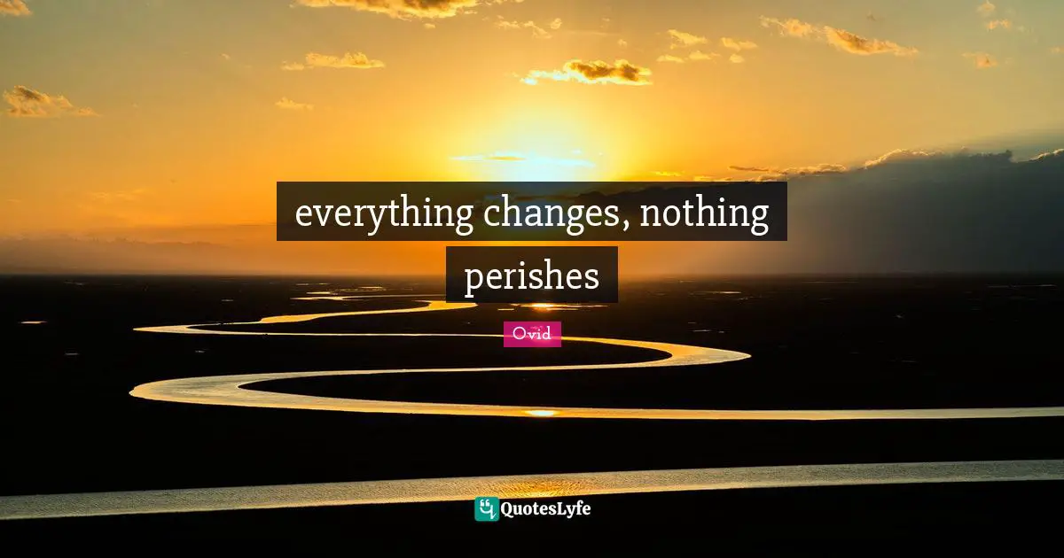 everything changes, nothing perishes