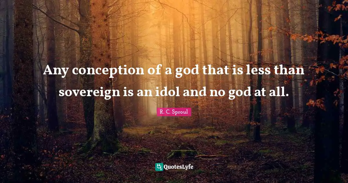 Any conception of a god that is less than sovereign is an idol and no god at all.