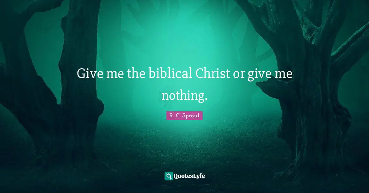 Give me the biblical Christ or give me nothing.