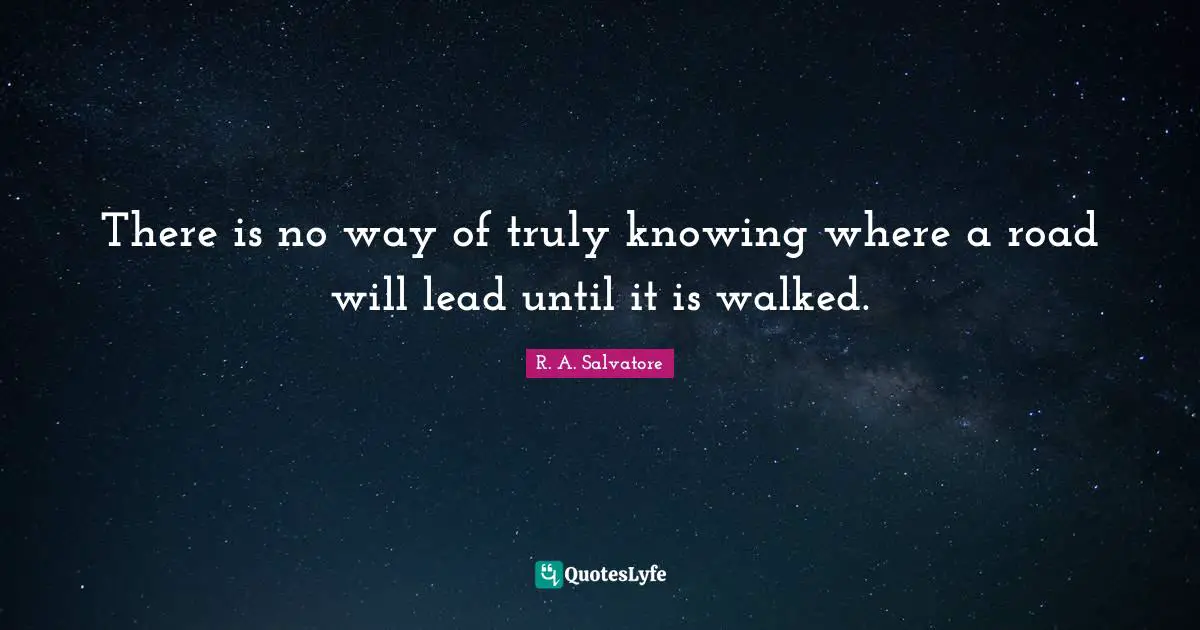 There is no way of truly knowing where a road will lead until it is walked.
