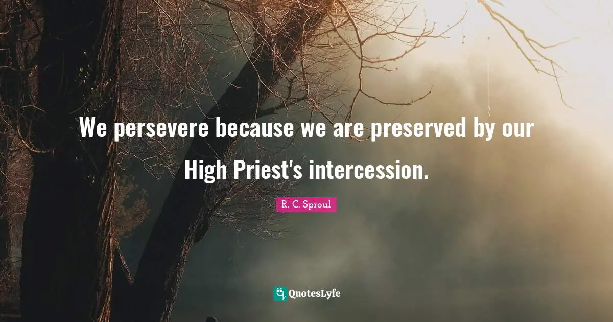 We persevere because we are preserved by our High Priest's intercession.