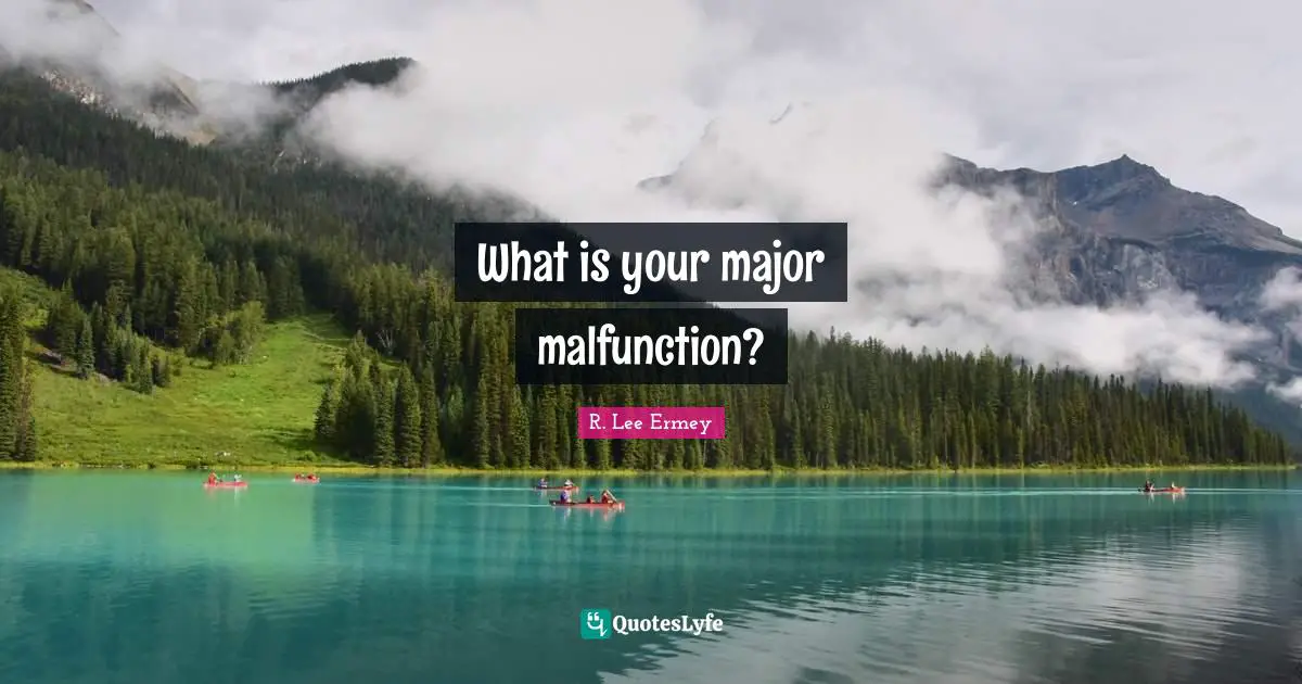 Majors Quotes: "What is your major malfunction?"