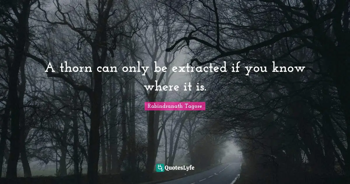 A thorn can only be extracted if you know where it is.