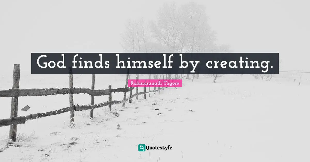 God finds himself by creating.