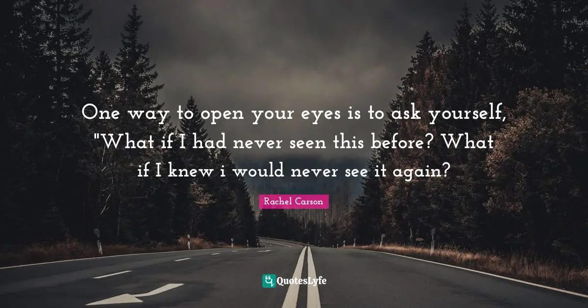 Gratitude Quotes: "One way to open your eyes is to ask yourself, "What if I had never seen this before? What if I knew i would never see it again?"