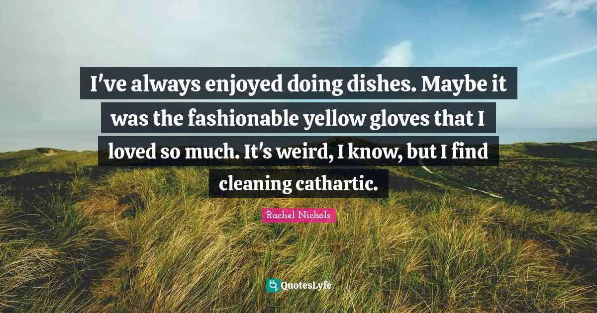 I've always enjoyed doing dishes. Maybe it was the fashionable yellow gloves that I loved so much. It's weird, I know, but I find cleaning cathartic.