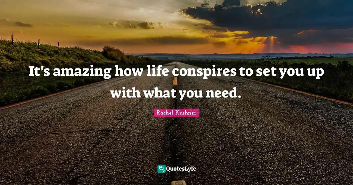 It's amazing how life conspires to set you up with what you need.