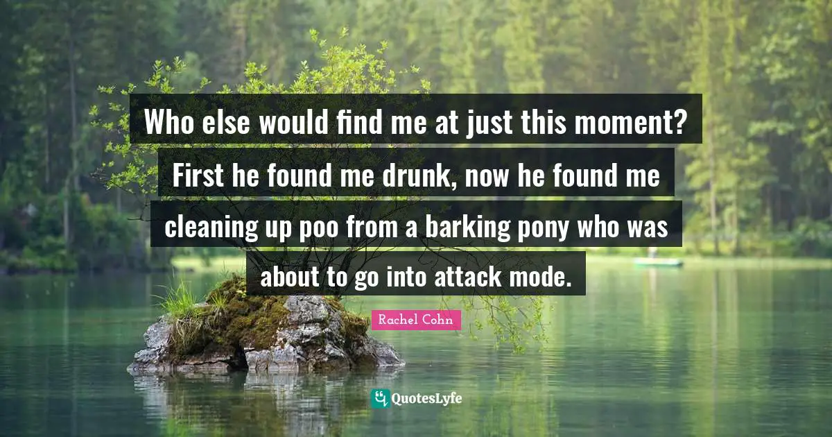 Who else would find me at just this moment? First he found me drunk, now he found me cleaning up poo from a barking pony who was about to go into attack mode.