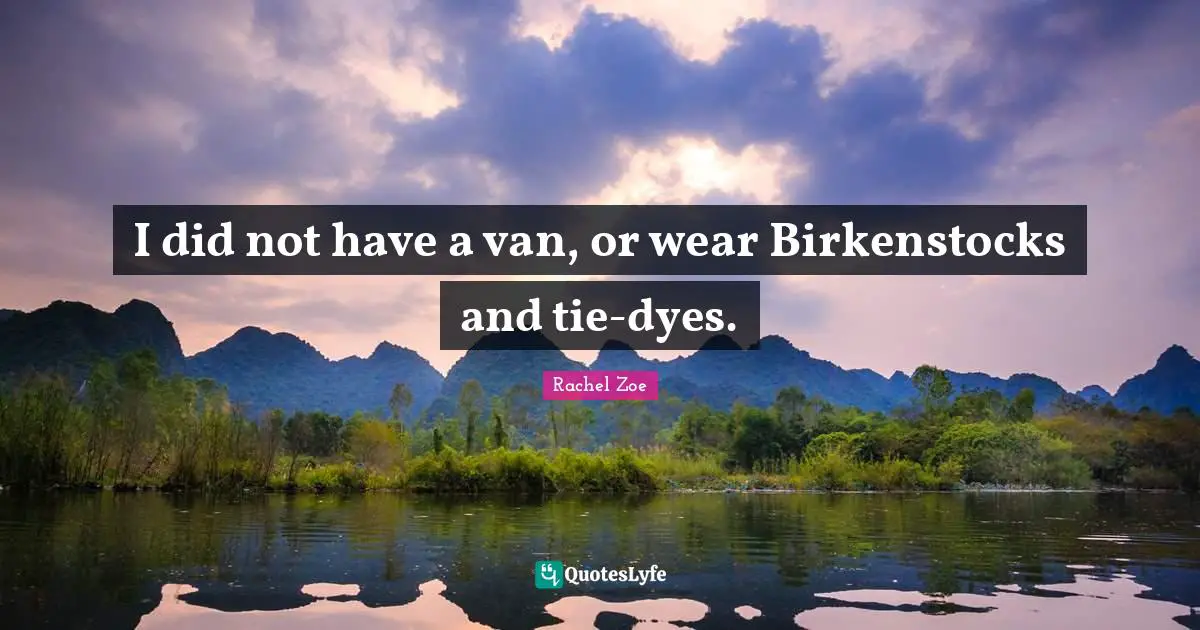 Ties Quotes: "I did not have a van, or wear Birkenstocks and tie-dyes."