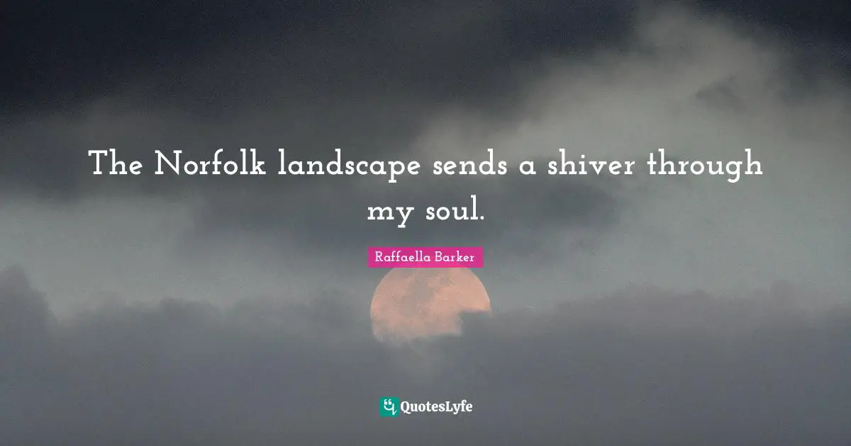 The Norfolk landscape sends a shiver through my soul.