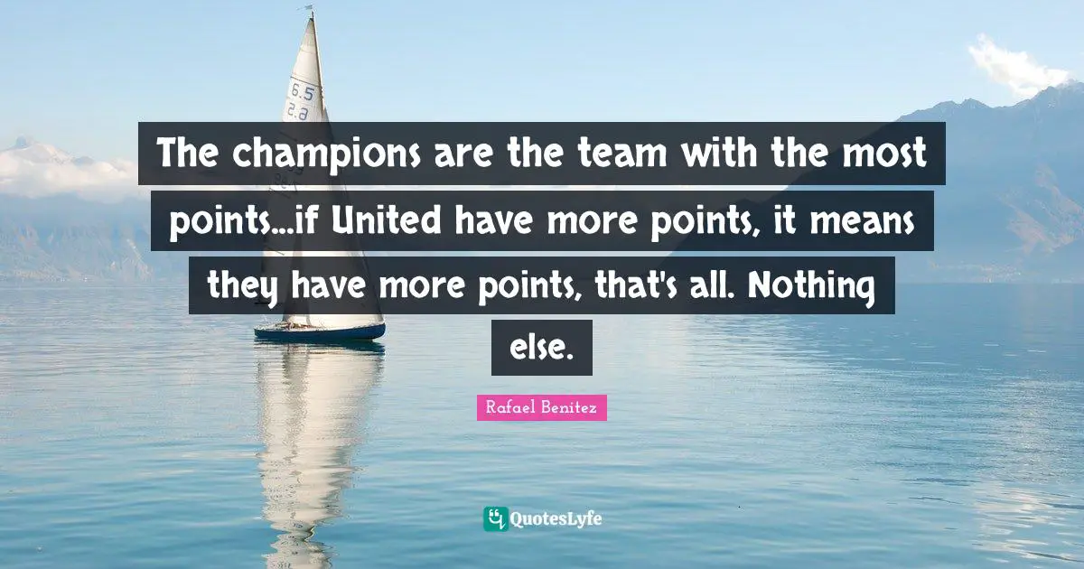The champions are the team with the most points...if United have more points, it means they have more points, that's all. Nothing else.