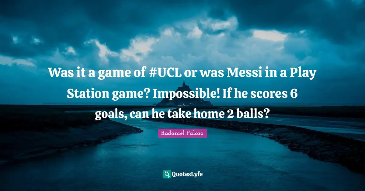 Was it a game of #UCL or was Messi in a Play Station game? Impossible! If he scores 6 goals, can he take home 2 balls?