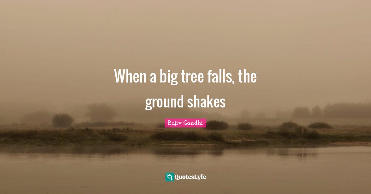 When a big tree falls, the ground shakes