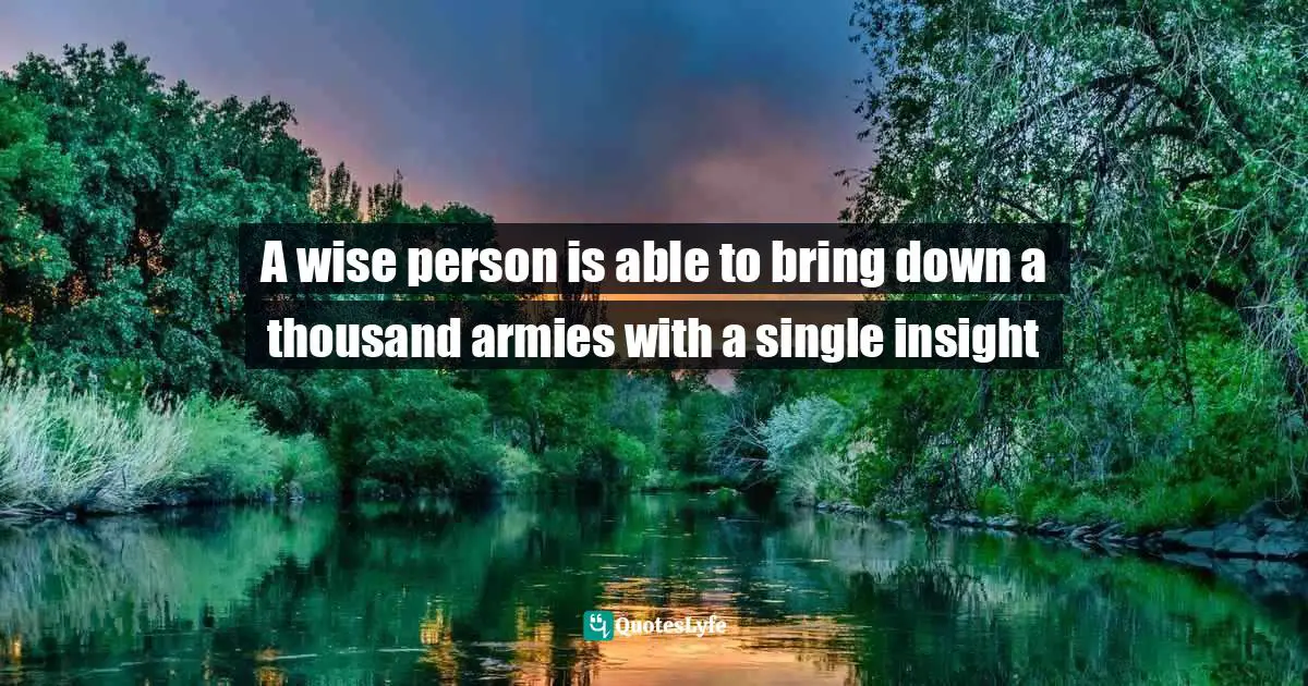 A wise person is able to bring down a thousand armies with a single insight