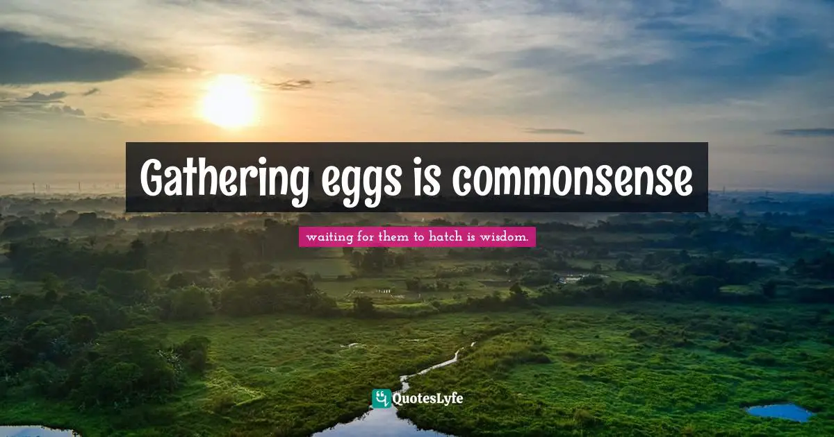 Gathering eggs is commonsense