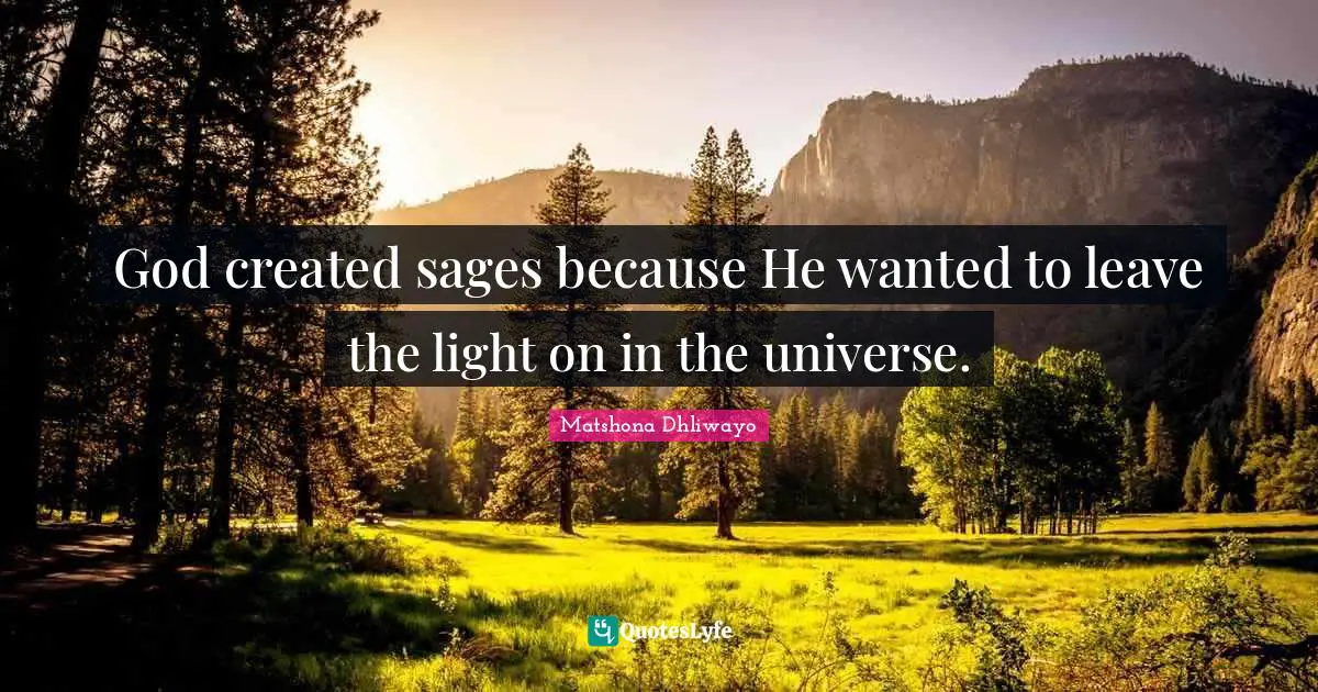 Wise Person Quotes: "God created sages because He wanted to leave the light on in the universe."