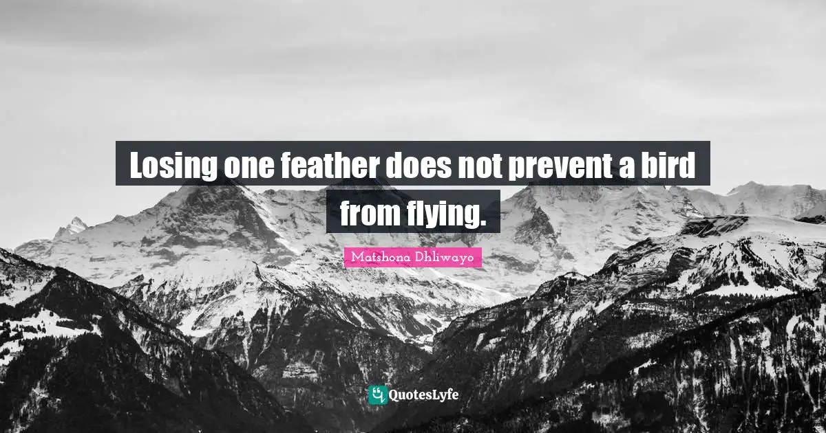Losing one feather does not prevent a bird from flying.