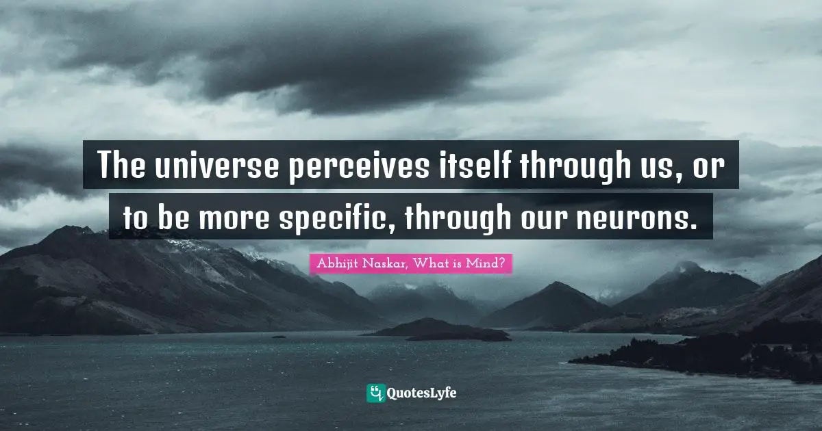 Abhijit Naskar Quotes: "​The universe perceives itself through us, or to be more specific, through our neurons."
